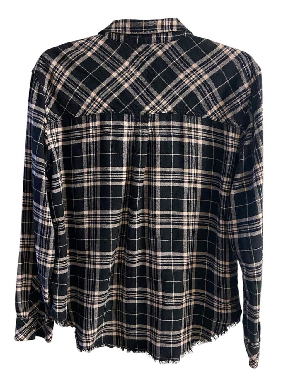 Rails Leo plaid flannel shirt black pink snap up closure Large - Picture 3 of 15